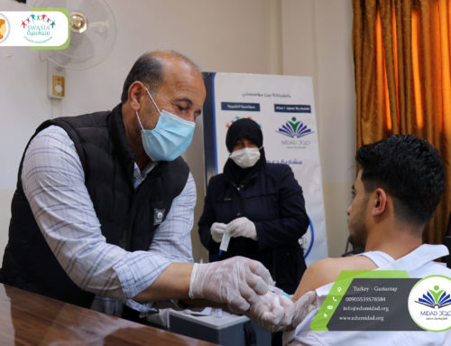 جانب من حملة التلقيح ضد التهاب الكبد B  بالتعاون مع فريق لقاح سوريا.